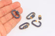 Shiny Gold CZ Oval Screw Clasps