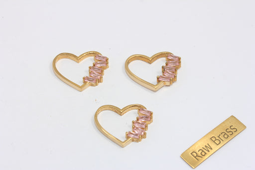 Baguette Stone Outline Heart Pendant