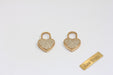 Micro Pave Heart Charm, CZ Heart Lock