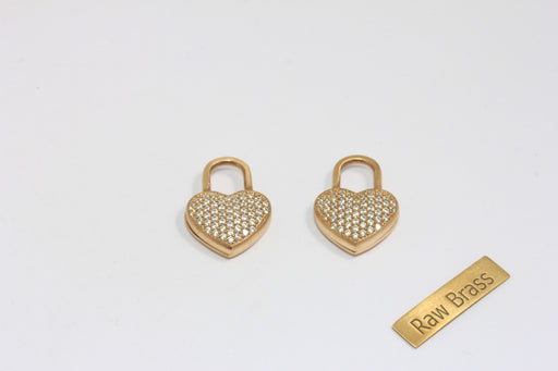 Micro Pave Heart Charm, CZ Heart Lock