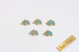  Cubic Zirconia Charms, Turquoise Stone Beads