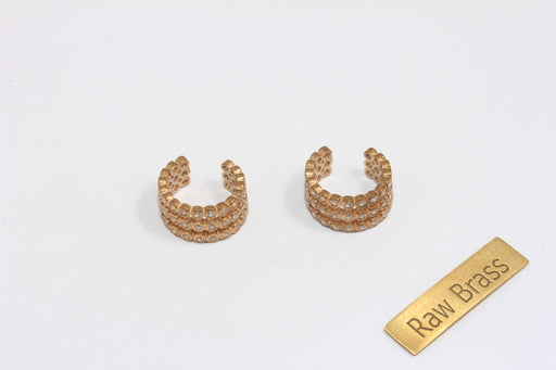 CZ White Stone Cuff Earrings