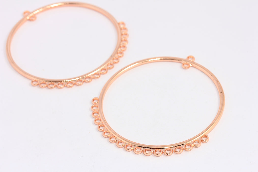 57,5mm Rose Gold Earring Hoops, Dangle Earrings, Earring Settings, EAR32