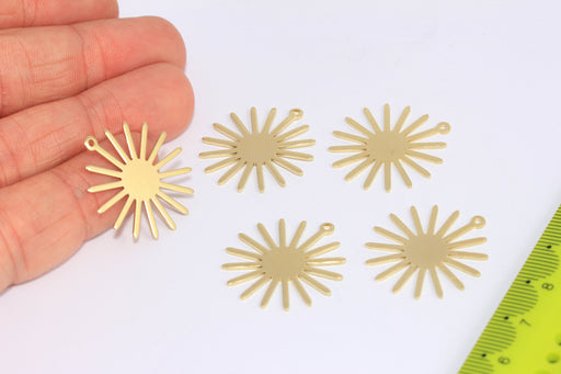 Brass Sun Disc Charm