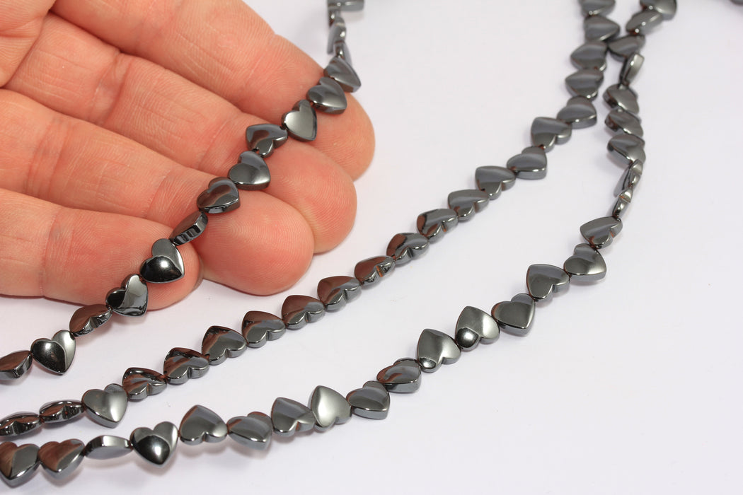 Perline di ematite a forma di cuore da 7 mm, perline di ematite a forma di cuore, CHK572-2