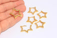  Star Earrings, Star Shaped Lever Back Hoops