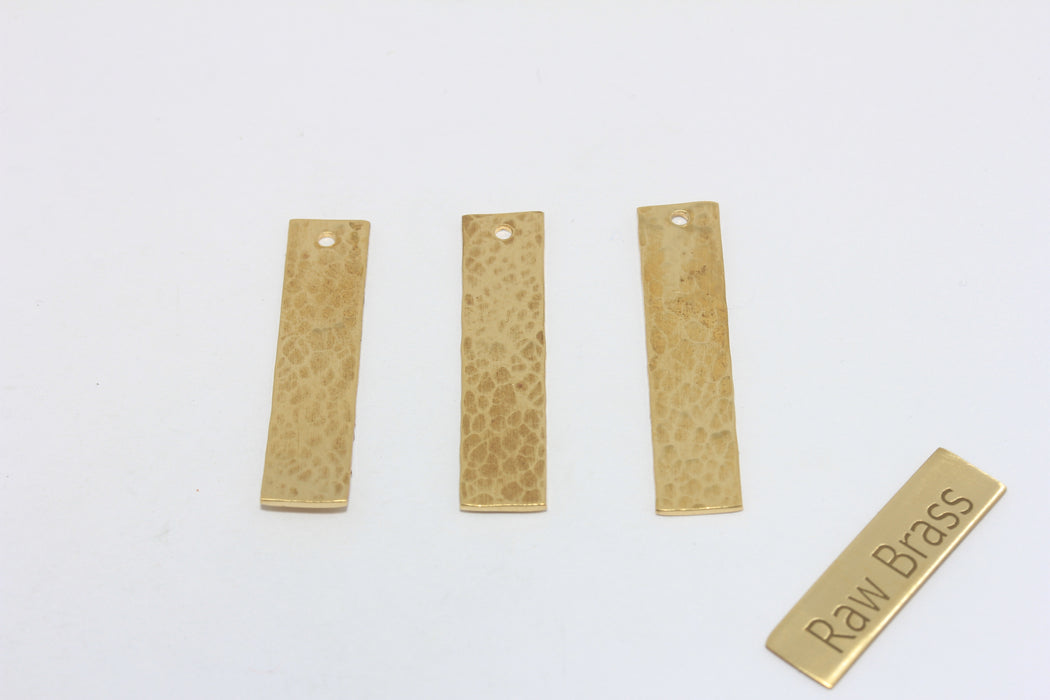 6x35mm Ham Pirinç Çekiçlenmiş Çubuk, Pirinç Çubuk Kolye, Erkek XP98