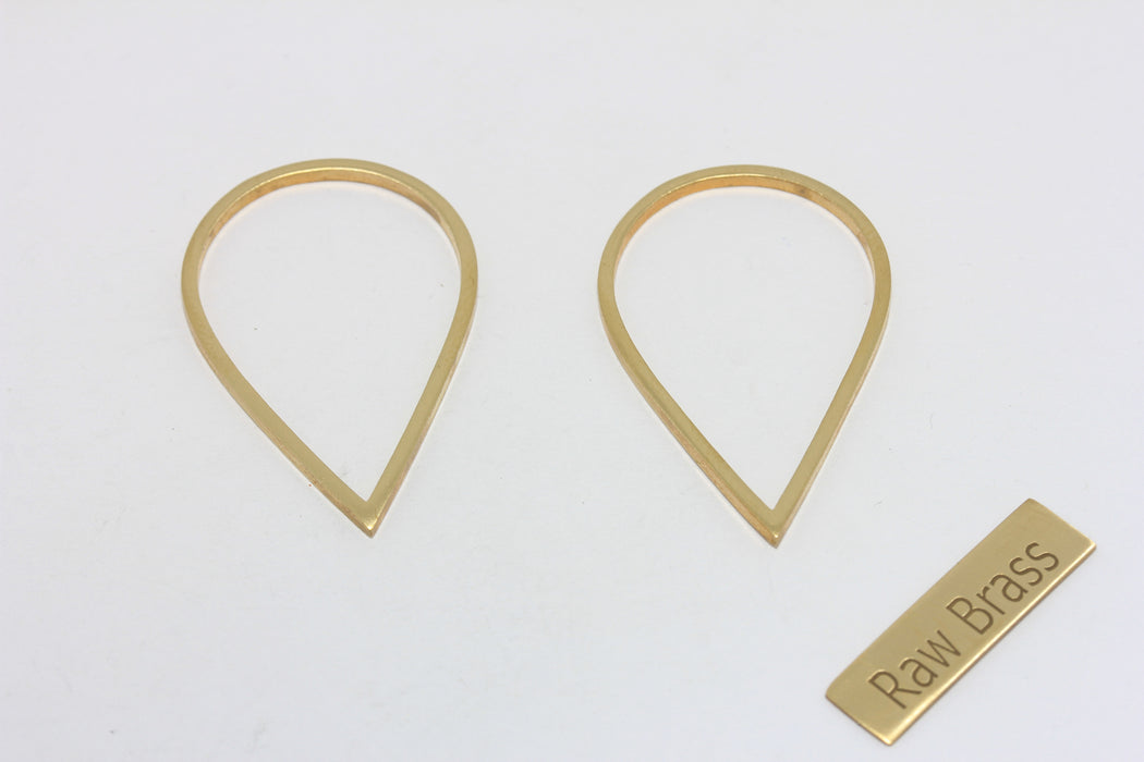 24x38mm Raw Brass Teardrop Pendant, Brass Pendant, ZPR205