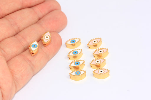  Evil Eye Charm, Enamel Evil Eye Sliding Beads