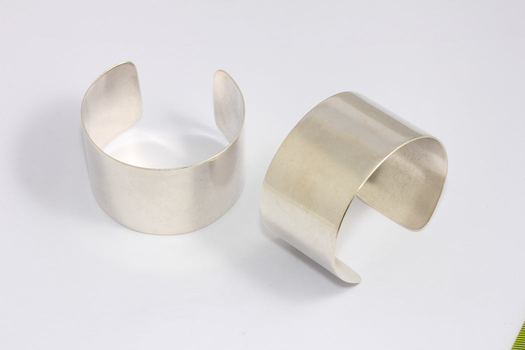 35mm Antique Silver Cuff Bracelet, Flat Wide Bracelet Bangle, CHK580