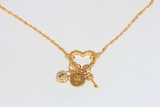 With Zircon Charms, CZ Heart Necklace
