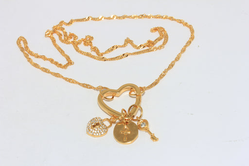 With Zircon Charms, CZ Heart Necklace