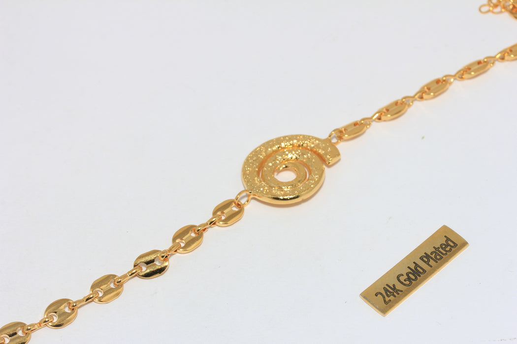 8" 24k Shiny Gold Shell Bracelets, Summer Bracelets, Bracelet With Shell Charm, Bracelet With Lobster, SLM585