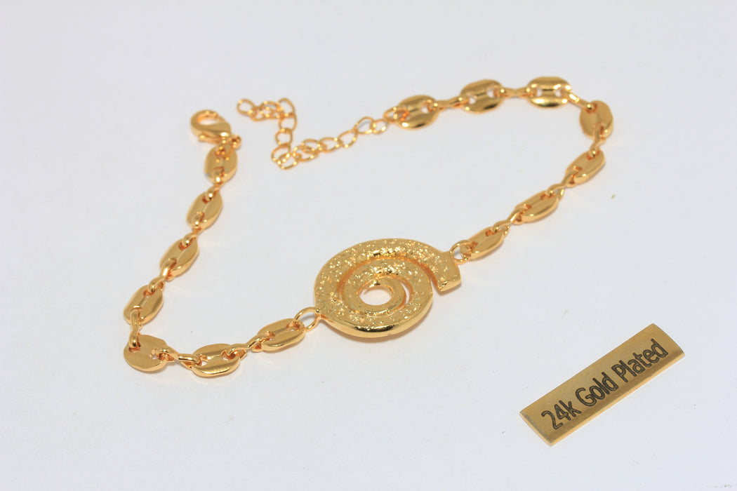8" 24k Shiny Gold Shell Bracelets, Summer Bracelets, Bracelet With Shell Charm, Bracelet With Lobster, SLM585
