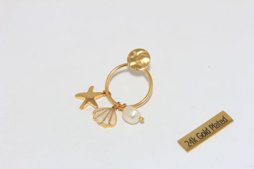 Sea Shell Earrings, Starfish And Pearl Earrings