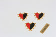 Black And Red Enamel Heart Medallion, Heart Pendant