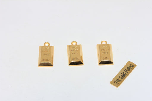 Gold Brick Charm, Fine Gold Ingot Charms
