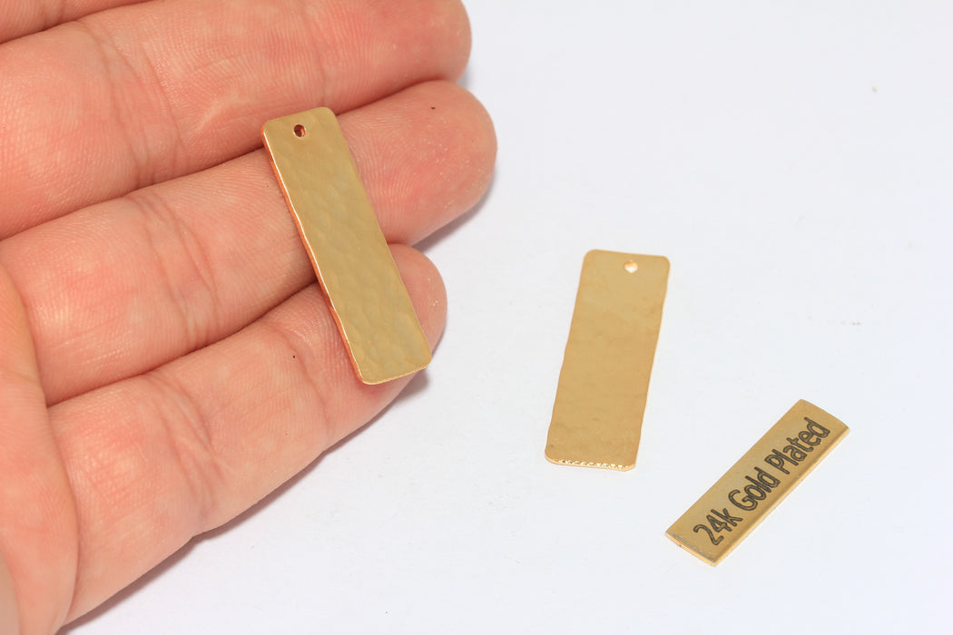 Necklace Bar, Gold Bar Charms, Vertical Bar