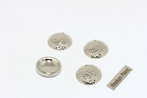 Medallion Charm, Curved Pendant, Silver Plated Charms