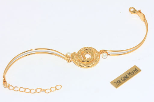 With Pearl Shell Charm, Wire Bracelet With Pearl
