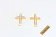 White And Pink Enamel Cross Necklace, Mini Cross Drop Charms