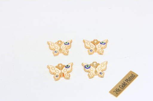 White Enamel Charms, Evil Eye Charms