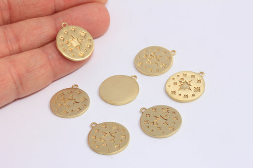 Brass North Star Charms