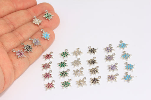 Rhodium Plated North Star Charms