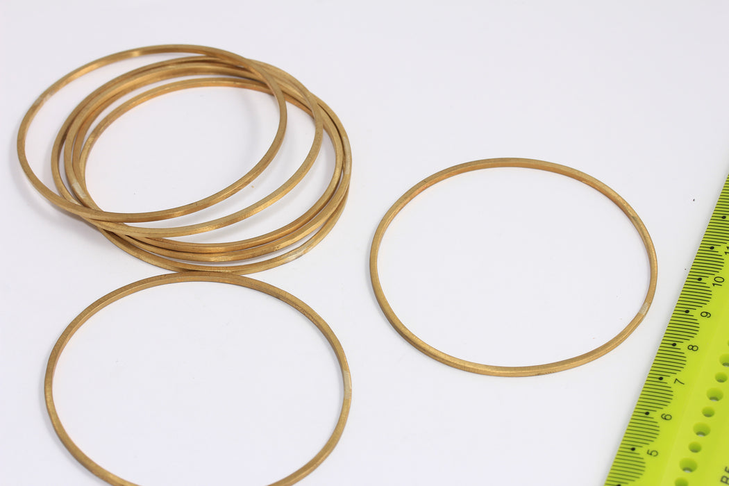 64cm Raw Brass Wire Bracelet, Domed Closed Bracelet Cuff, BXB364