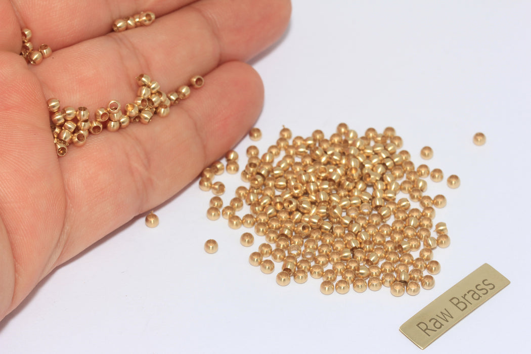 3mm Raw Brass Beads, Spacer Beads, Hollow Beads, BDS3