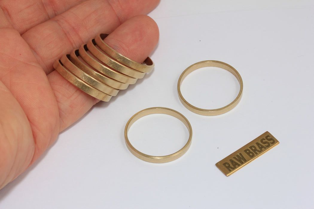 25mm Raw Brass Closed Ring, Circle Connector, Ring Charms, Raw Brass Hoops, AG94