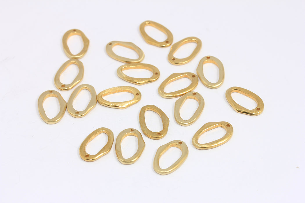 10x16mm Raw Brass Oval Charms, Oval Ring Beads, ROSE349
