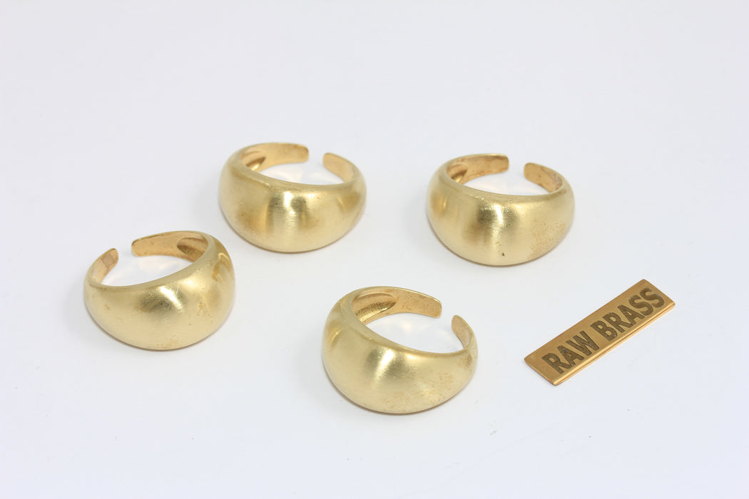 18mm Raw Brass Puffed Statement Ring, Adjustable Ring, Wide Band Ring, Thick Band Ring, MGN125