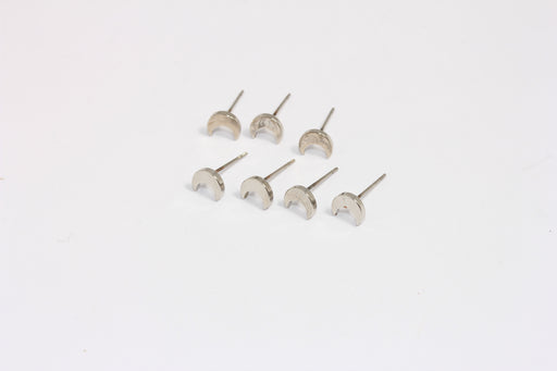 Rhodium Plated Moon Earrings