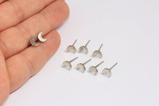Crescent Moon Stud Earrings