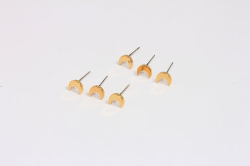 Crescent Moon Stud Earrings
