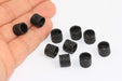 Tube Charms, Black Spacer Beads