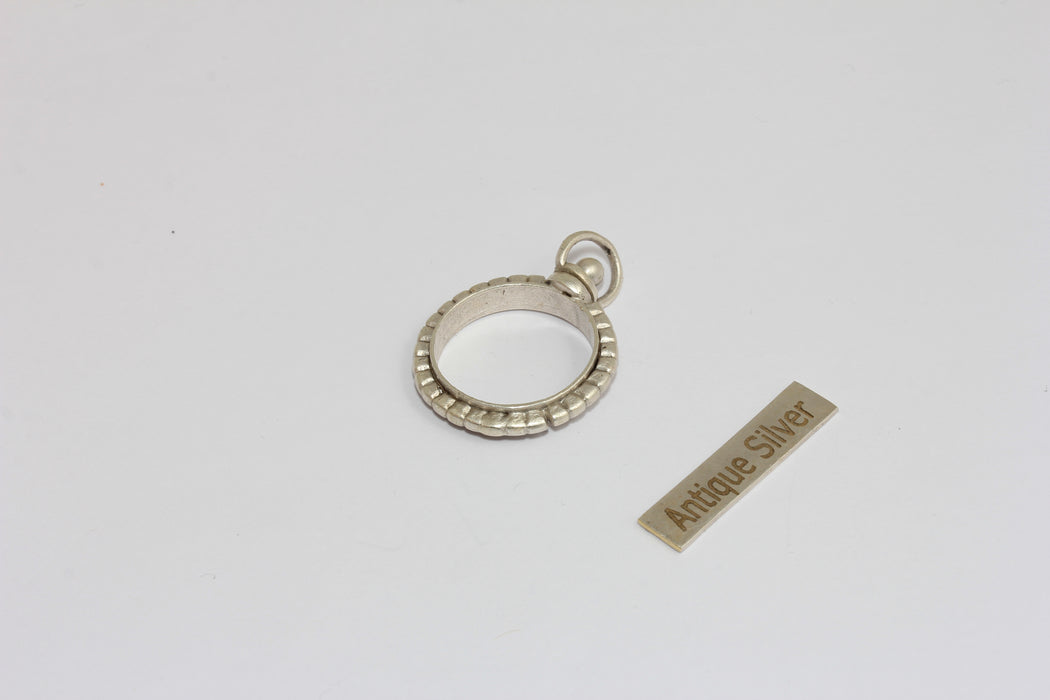 18mm Inner Size Antique Silver Round Frame Medallion, Medallion Necklace Pendant, MGN145 KJewelryMetal      5 out of 5 stars