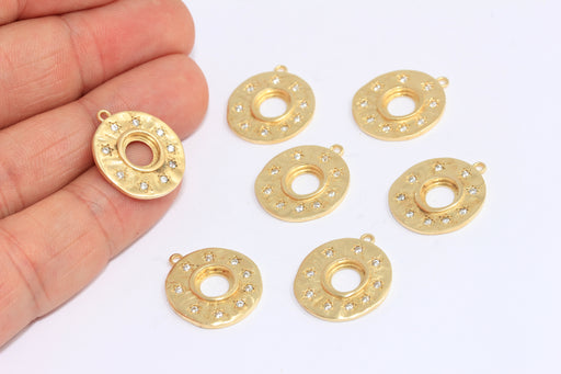 Brass CZ Star Charms