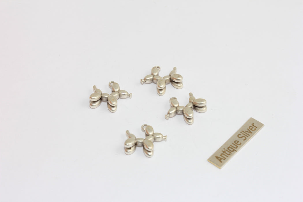 13x16mm Antique Silver Balloon Dog Charms, Cute Poodle Dog Balloon Pendant, MGN138