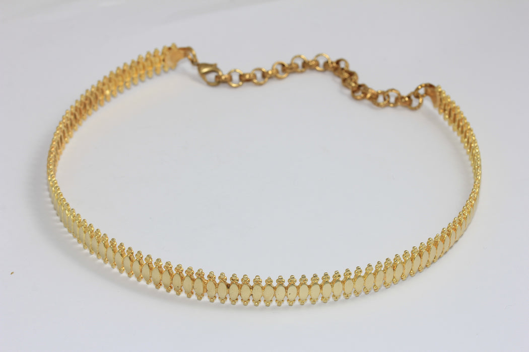 10mm Raw Brass Choker Necklace, Vintage Choker, Adjustable Choker Necklace, Neck Cuff, TVF55A