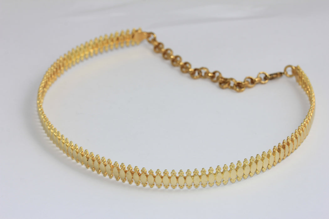 10mm Raw Brass Choker Necklace, Vintage Choker, Adjustable Choker Necklace, Neck Cuff, TVF55A