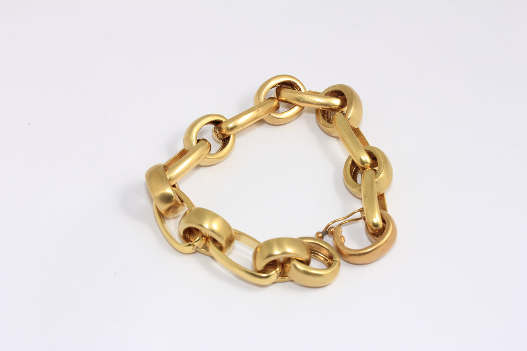 Raw Brass Large Link Chain Bracelet, Statement Brass Bracelets, BXB318-20