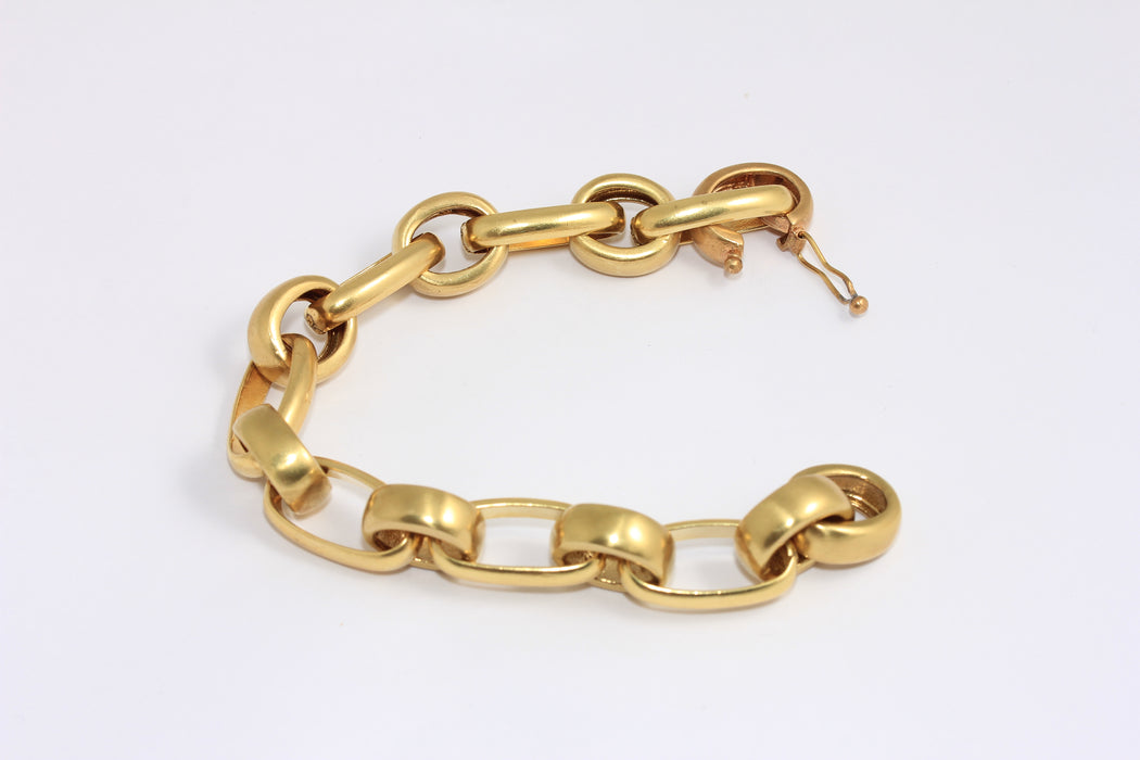 Raw Brass Large Link Chain Bracelet, Statement Brass Bracelets, BXB318-20