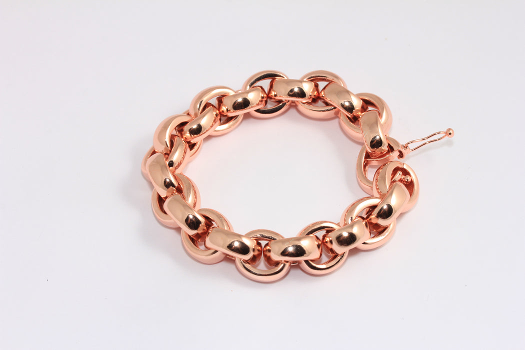Rose Gold Plated Large Link Chain Bracelet, Statement Bracelets, BXB318-21