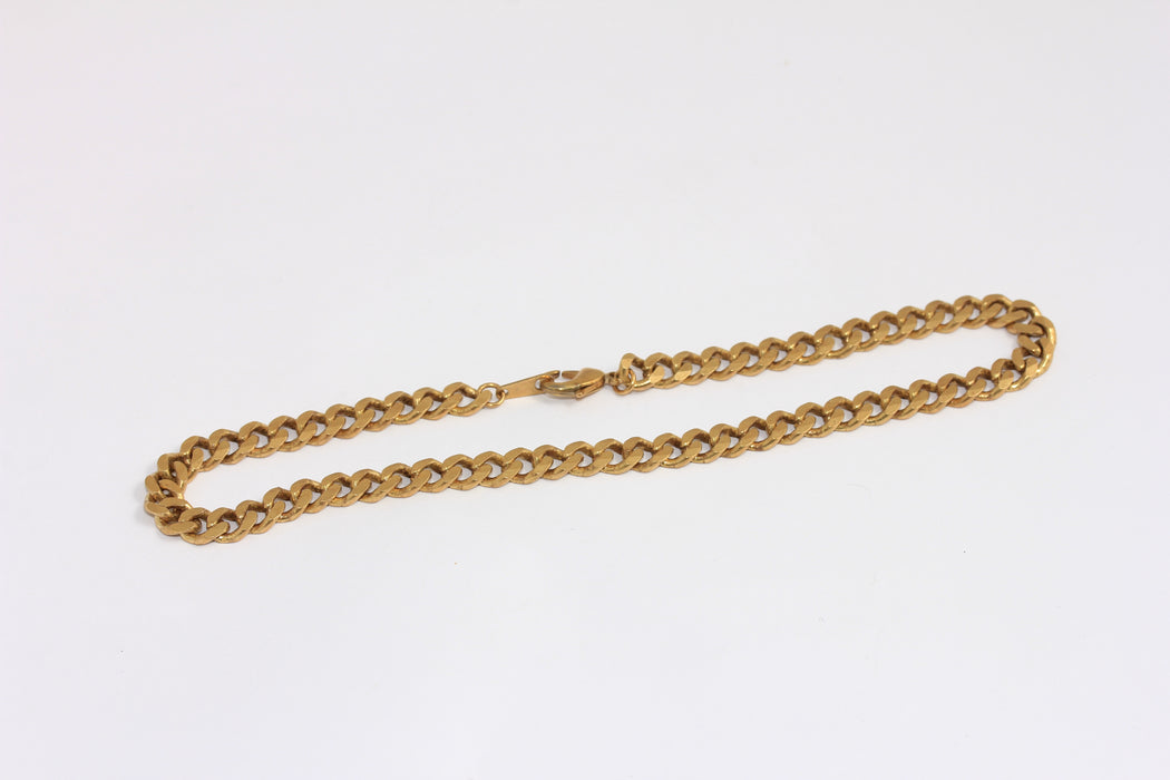 Raw Brass Curb Bracelet, Ready Faceted Curb Bracelet, BXB335-1