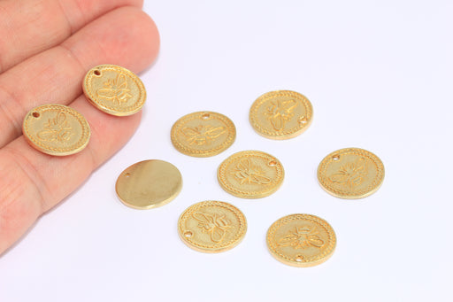Brass Bee Coin Charms