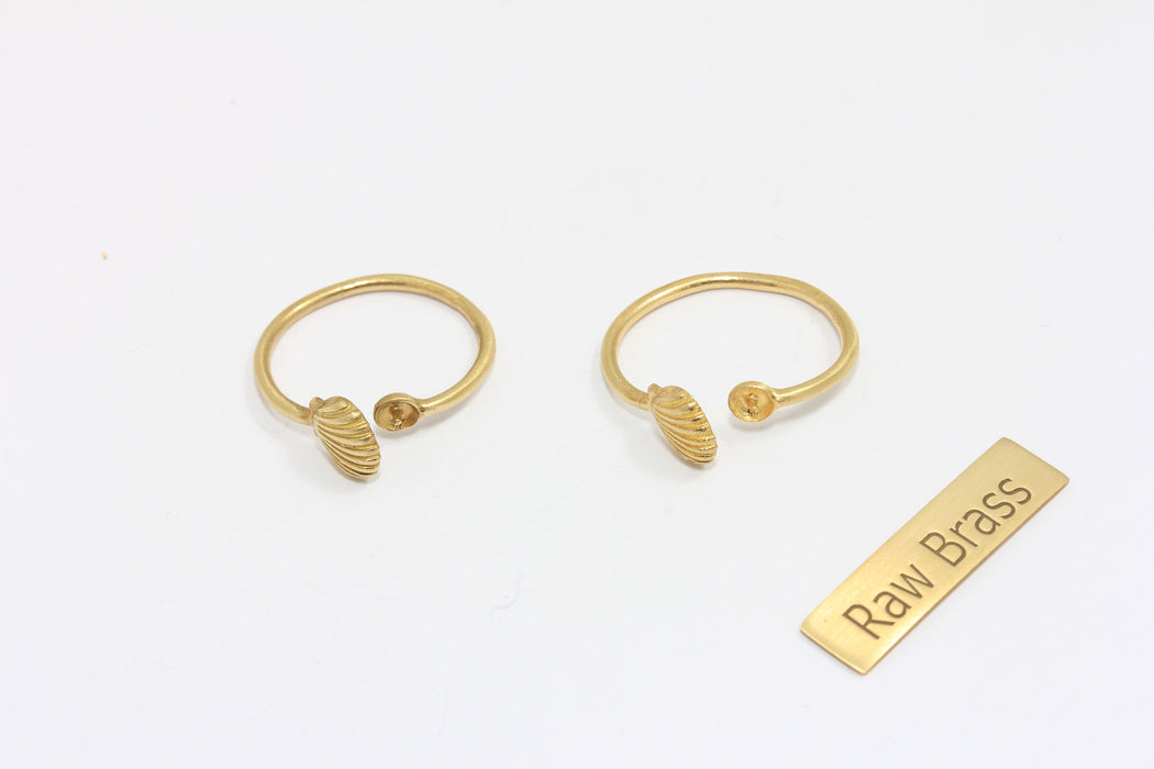 18 mm Ham Pirinç Kabuk Yüzükler, Ayarlanabilir Kabuk Gösterişli Yüzükler, SLM859