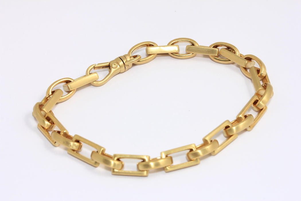 8mm Raw Brass Square Link Bracelet, Ready Box Chain Bracelet, BXB199-3