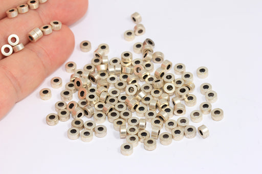  Spacer Beads, Silver Industrial Spacers